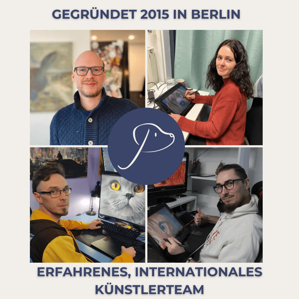 Handgemaltes Haustierportrait auf Premium Leinwand im Love Stil