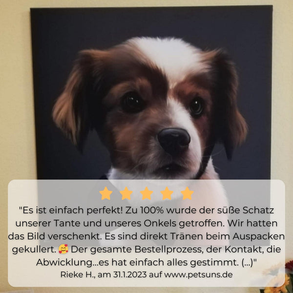 Handgemaltes Haustierportrait auf Premium Leinwand im Realistischen Stil