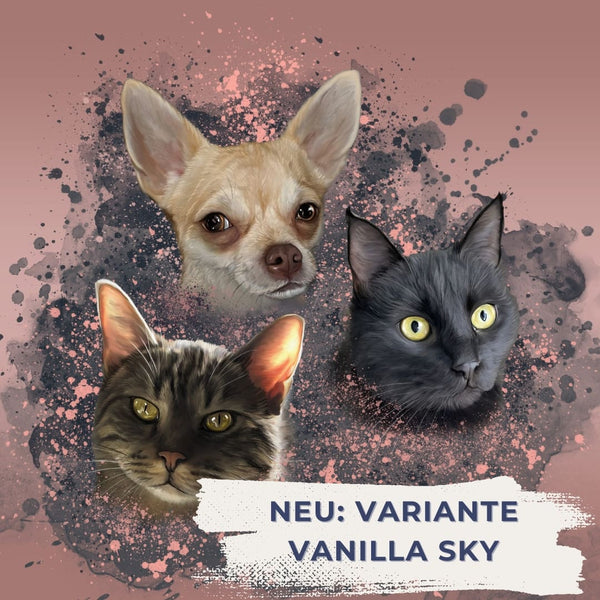 Handgemaltes Haustierportrait auf hochwertiger Tasse im Ink Stil