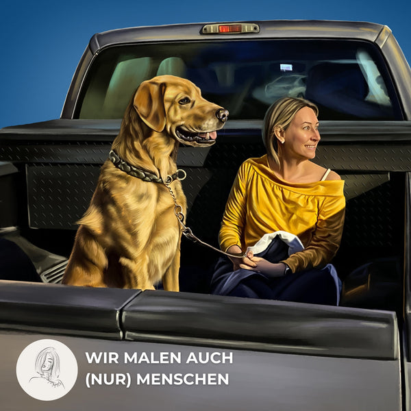 Handgemaltes Haustierportrait auf Premium Leinwand im Realistischen Stil