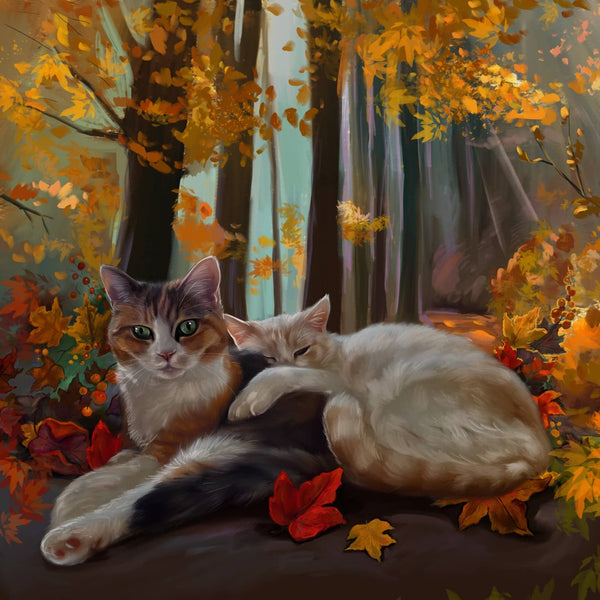 Handgemaltes Haustierportrait als Premium Fotodruck gerahmt im Naturalistischen Stil