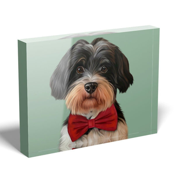 Handgemaltes Haustierportrait als Acrylblock im Realistischen Stil