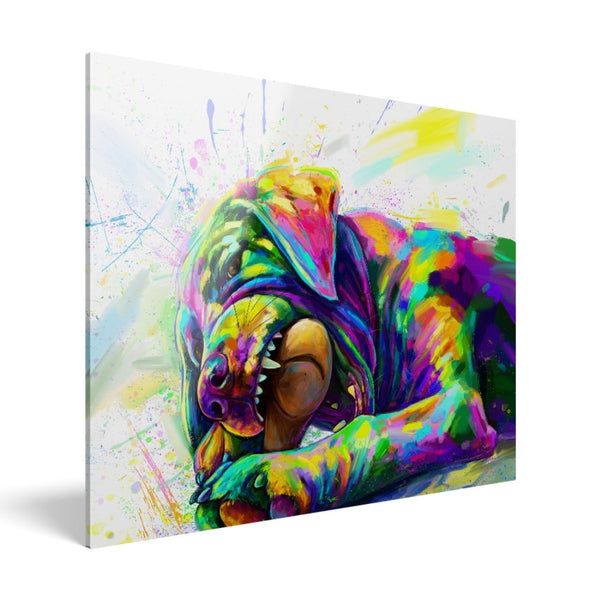 Handgemaltes Haustierportrait auf Acrylglas im Colourful Stil
