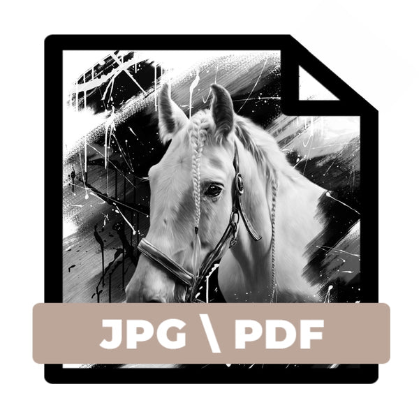 Handgemaltes Haustierportrait als Digitale Datei im Black & White Stil