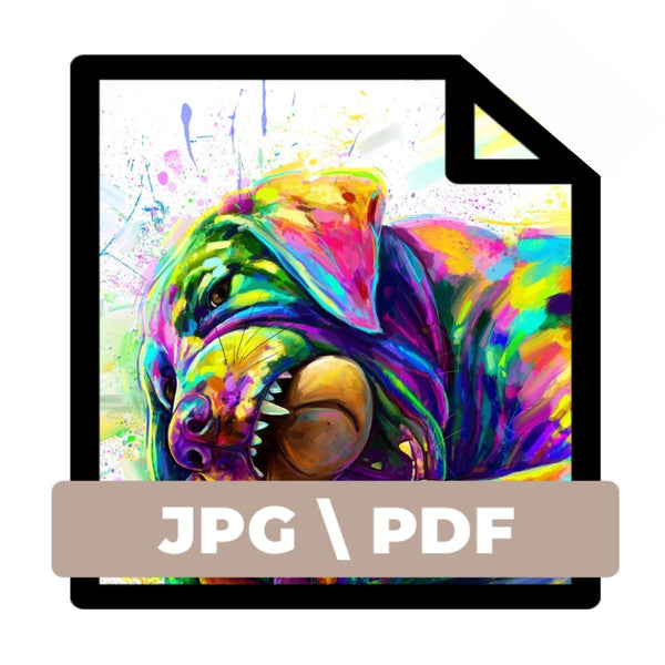Handgemaltes Haustierportrait als Digitale Datei im Colourful Stil
