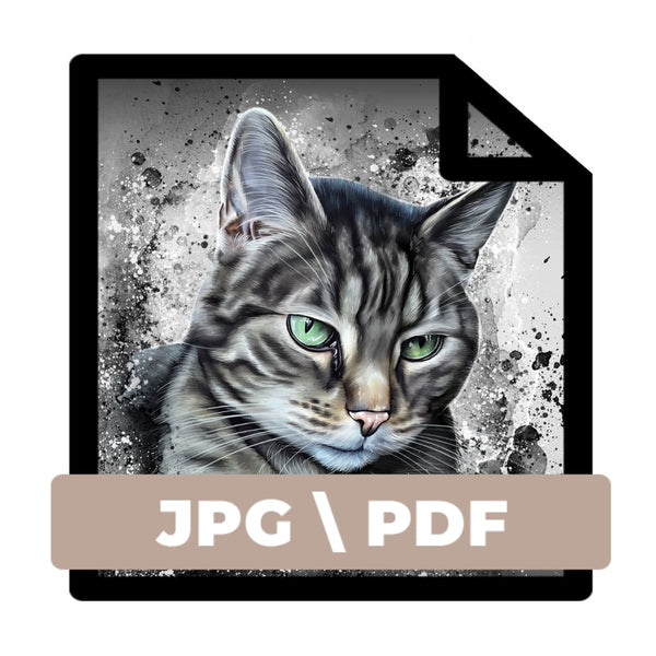 Handgemaltes Haustierportrait als Digitale Datei im Ink Stil