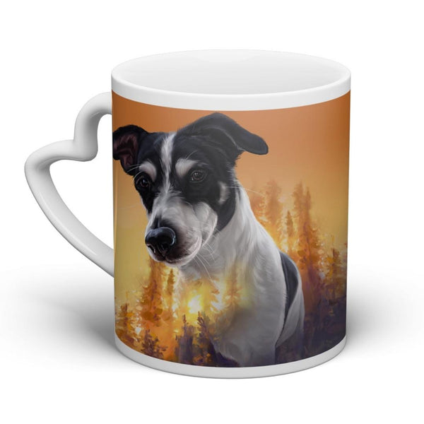 Handgemaltes Haustierportrait auf hochwertiger Tasse im Exposure Stil