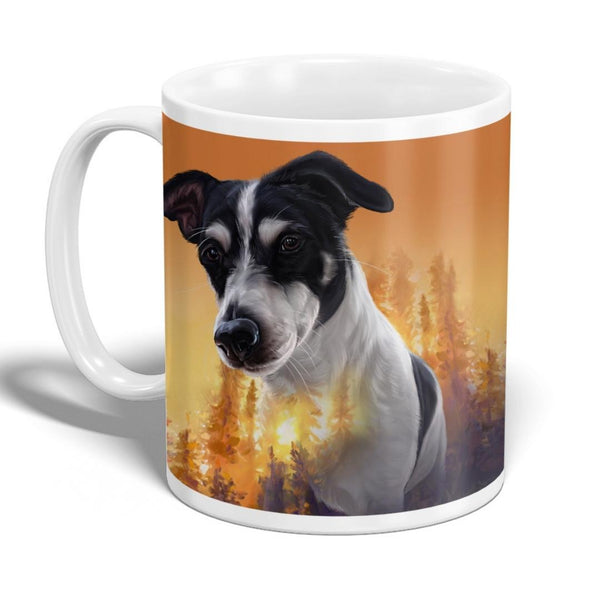 Handgemaltes Haustierportrait auf hochwertiger Tasse im Exposure Stil