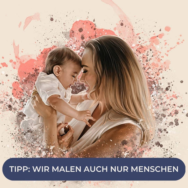 Handgemaltes Haustierportrait auf Acrylglas im Ink Stil