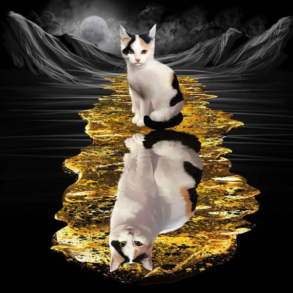 Handgemaltes Haustierportrait als Acrylblock im Double Stil