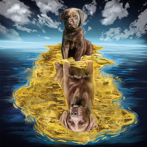 Handgemaltes Haustierportrait auf hochwertiger Tasse im Double Stil