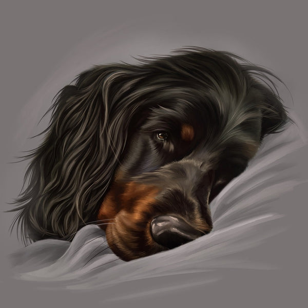 Handgemaltes Haustierportrait als Acrylblock im Realistischen Stil