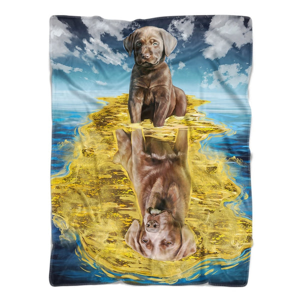 Handgemaltes Haustierportrait auf Premium Kuscheldecke im Double Stil