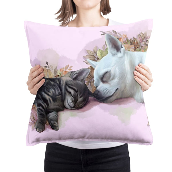 Handgemaltes Haustierportrait auf Premium Kuschelkissen im Naturalistischen Stil