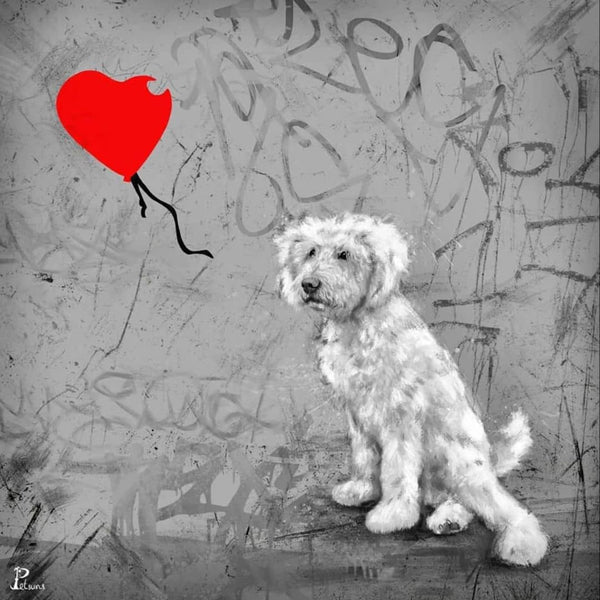 Handgemaltes Haustierportrait auf Acrylglas im Streetart Stil