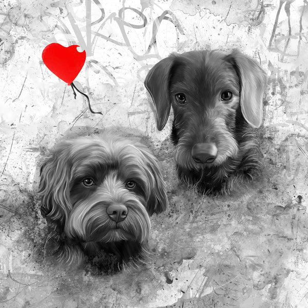 Handgemaltes Haustierportrait auf Acrylglas im Streetart Stil