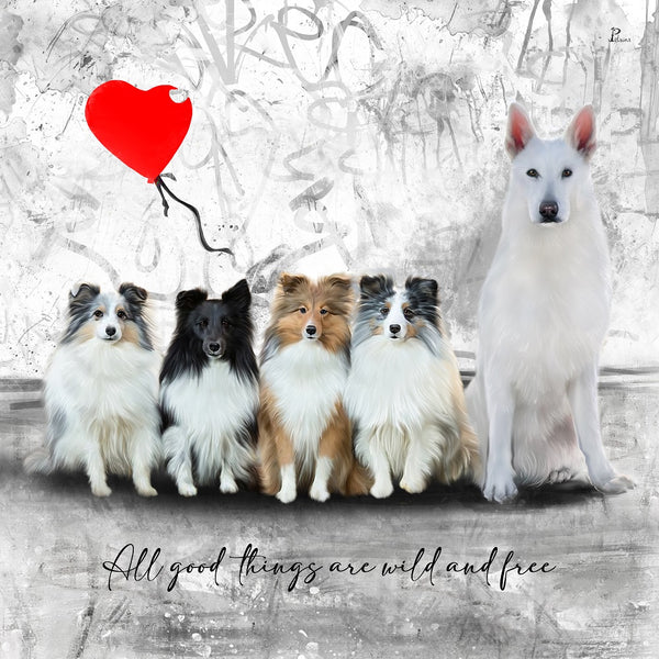 Handgemaltes Haustierportrait auf Acrylglas im Streetart Stil