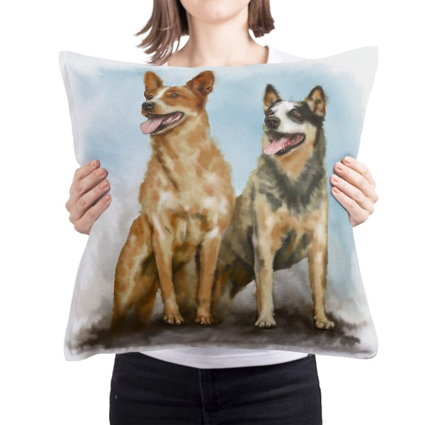 Kuschelpaket aus Decke und Kissen im Wasserfarben Stil