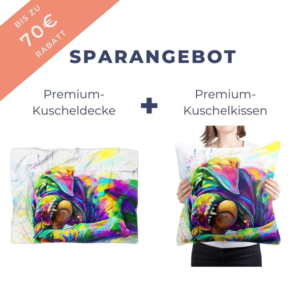 Kuschelpaket aus Decke und Kissen im Colourful Stil