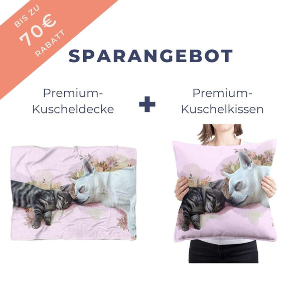 Kuschelpaket aus Decke und Kissen im Naturalistischen Stil
