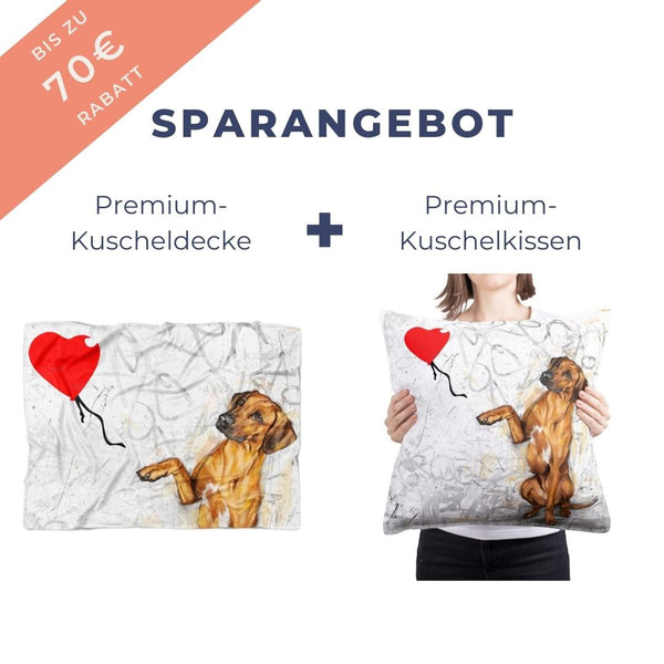 Kuschelpaket aus Decke und Kissen im Streetart Stil