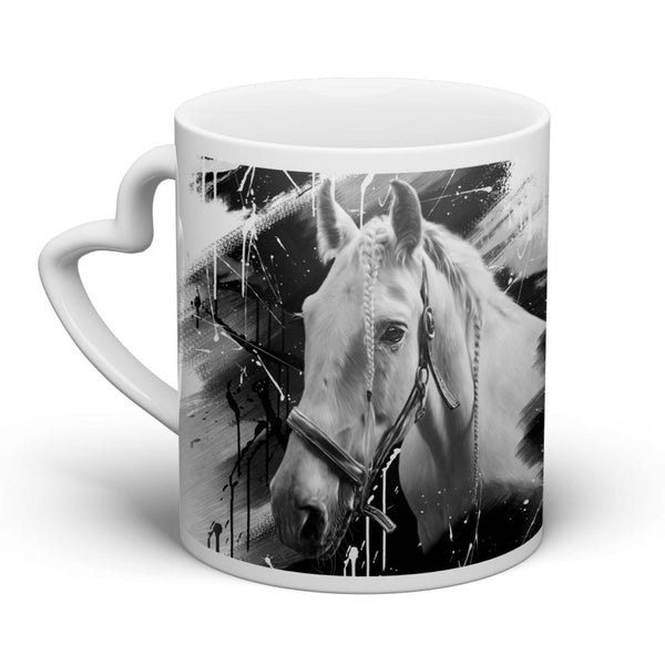 Handgemaltes Haustierportrait auf hochwertiger Tasse im Black & White Stil