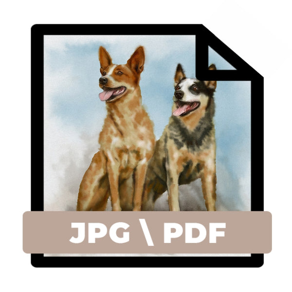 Handgemaltes Haustierportrait als Digitale Datei im Wasserfarben Stil