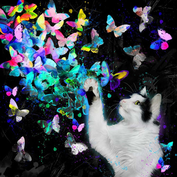Handgemaltes Haustierportrait auf XXL-Leinwand im Butterfly Stil