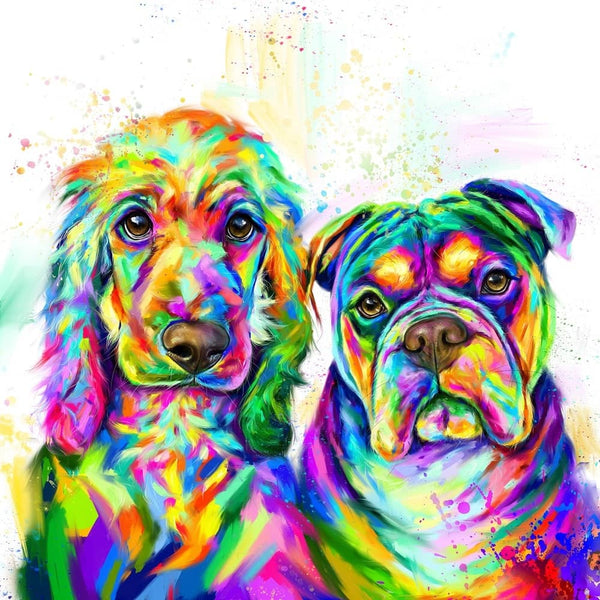 Handgemaltes Haustierportrait auf Premium Leinwand im Colourful Stil